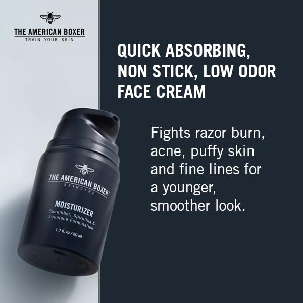 Mens Face Moisturizer, Hydrates Dry Skin, Soothes Irritation, Eliminates Razor Burn & Redness, Daily Use Moisturizing Face Cream, Anti Aging & Anti Wrinkle, Fragrance Free, No Sticking, No Strong Odor-GlimoraGlow