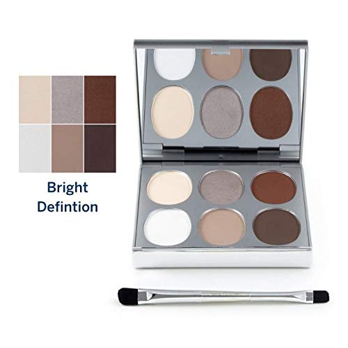 Jerome Alexander New Again Eyeshadow Palette & Brush, 6 Buildable & Blendable Micronized Powder Shades (Bright Definition)-GlimoraGlow