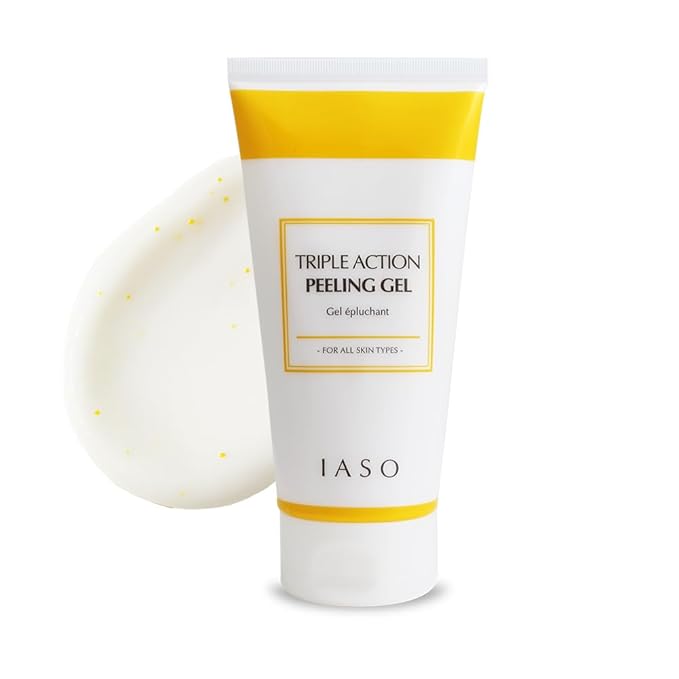 IASO Triple Action White Peeling Gel | Exfoliating Gel for Face, eep Pore Cleanse, Tone-Up Effect & Smoother Skin Texture, Korean Skin Care, 5.07 oz-GlimoraGlow
