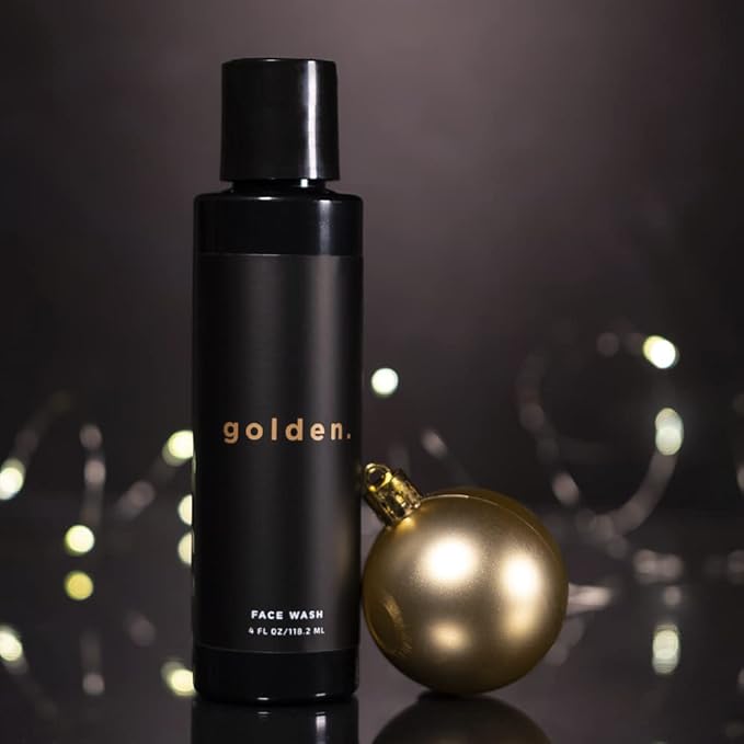 Golden Grooming Co. Men Face Wash with Aloe Vera & Vitamin E - Facial Cleanser for Men - Organic & Nature-Based - Ideal for Sensitive and Oily Skin - Rich Foaming Daily Cleanser - 4 oz.-GlimoraGlow