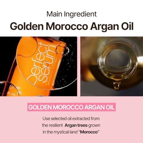 Mise En Scene Perfect Styling Serum for Heat Damage Protection - Hair Serum for holding Bounce, Hair Essence for Long Lasting Curl, Powdery Scent, with Argan Oils, 2.70 fl. Oz-GlimoraGlow