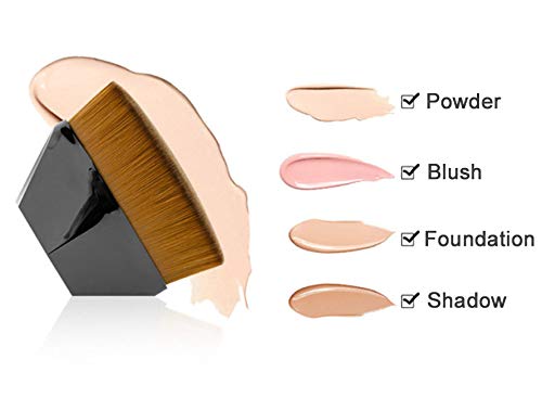 Foundation Makeup Brush Fast Flawless Application Blusher Liquid Cream Powder Cosmetic Body Blending Tool, Black-GlimoraGlow