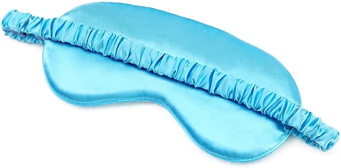 100% Natural Mulberry Soft Silk Sleep Mask, Light Blocking Eye Masks for Sleep, Night Blindfold Eye Mask Cover for Men and Women, Sleeping Night Mask for Travel (Blue)-GlimoraGlow