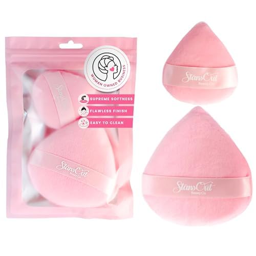 StansOut Beauty Velvet Makeup Puff Set (2-Pack) - Luxuriously Soft Powder Puffs for Seamless Face Makeup Application - Premium Quality - Perfect for Flawless On-the-Go Touch-Ups-GlimoraGlow