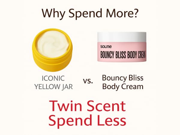 SOLME Brazilian Bum Bum Body Lotion Bouncy Bliss | Skin Tightening Body Butter with Coconut & Jojoba Oil, Collagen & Avocado Extract | Glowing Skin | Peach Vanilla Scent | K-Beauty, 6.76 fl. oz.-GlimoraGlow