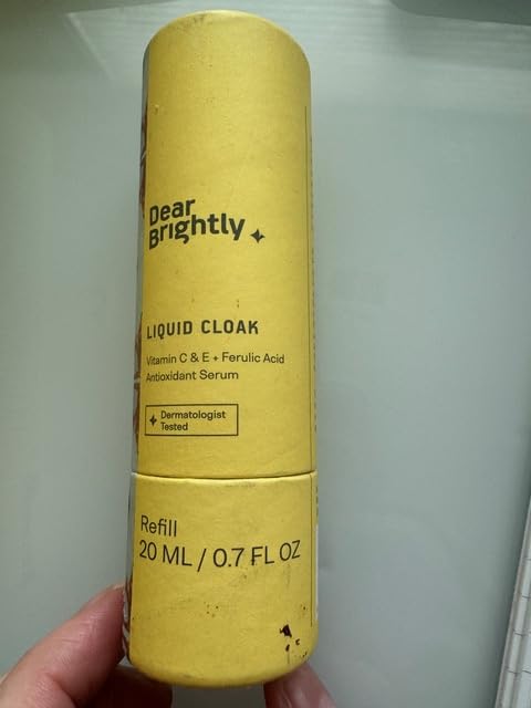Vitamin C Serum Refill with Ferulic Acid and Vitamin E for Glowing Radiant Skin by Dear Brightly, Face Brightening, Facial Serum for Sensitive Skin, Refillable Glass Bottle, 0.7 fl oz-GlimoraGlow