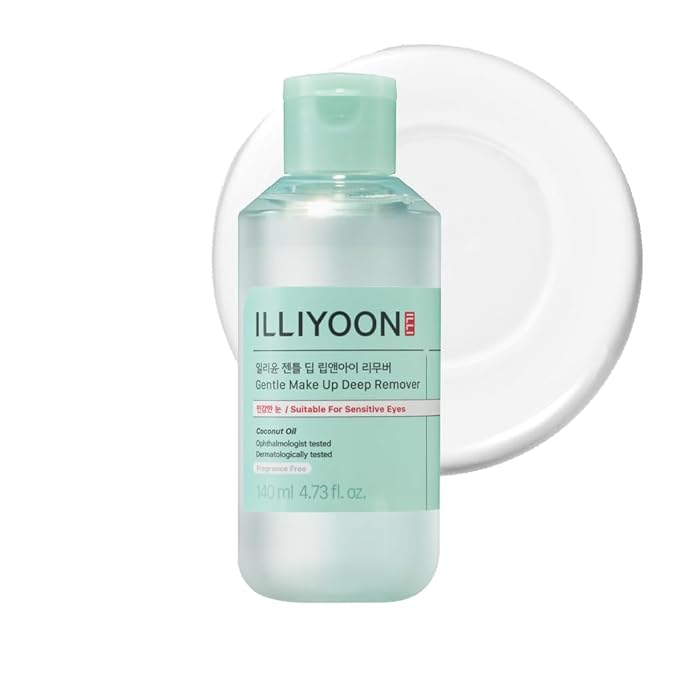 Illiyoon Gentle Deep Eye Makeup Remover | for Waterproof Mascara, Lipstick, Eyeliner, Non-Greasy 2-Phase Oil & Water Formula, Ophthalmologist Tested, Vegan, Korean Skin Care, 4.73 fl.oz.-GlimoraGlow