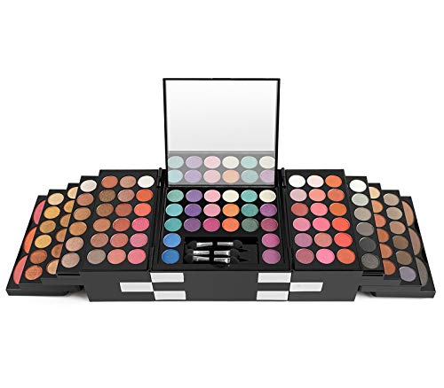 148 Colors Eyeshadow Palette Makeup Contouring Kit Combination with Eyebrow Powder, Lipgloss, Blusher, Press Powder and Concealer - Perfect for Professional and Daily Use-GlimoraGlow