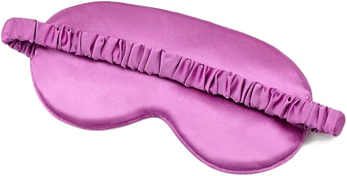 100% Natural Mulberry Soft Silk Sleep Mask, Light Blocking Eye Masks For Sleep, Night Blindfold Eye Mask Cover For Men And Women, Sleeping Night Mask For Travel (Purple)-GlimoraGlow