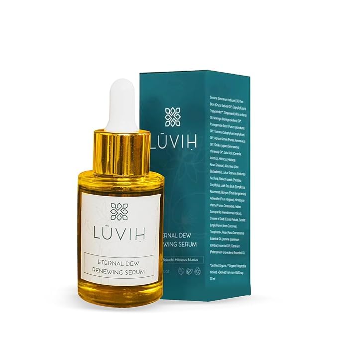 Anti-Aging Face Serum with Vitamin A, B, C & Bakuchiol – LUVIH Eternal Dew Hydrating & Plumping Treatment with Gotu Kola, Hibiscus & Lotus – For Wrinkles, Fine Lines & Mature Skin – 30 mL-GlimoraGlow