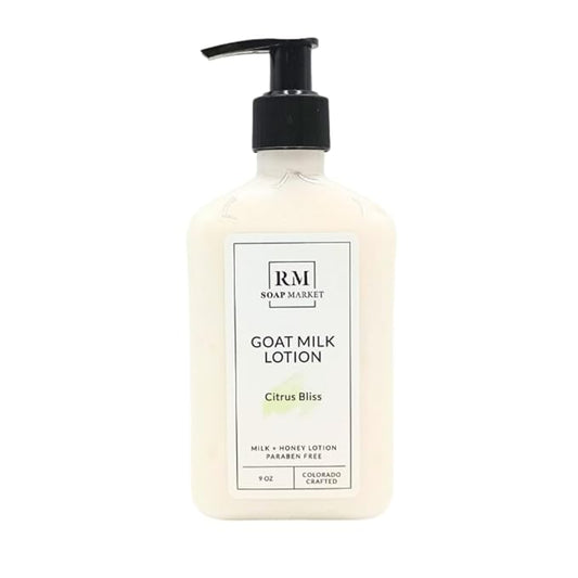 Goat Milk Lotion, Citrus Bliss Fragrance, Hydrating Lotion for Men & Women With Nourishing Goat Milk, Shea Butter, Sunflower Oil & Aloe, Packed With Vitamin A, E & Selenium, 9 Oz-GlimoraGlow