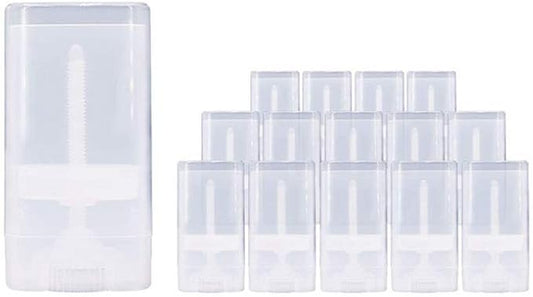 10PCS 15ml 0.5oz Clear Empty Plastic Oval DIY Lipstick Lip Balm Lip Gloss Tubes Deodorant Crayon Chapstick Tube Bottle Containers Oval Holder Case Pipe-GlimoraGlow