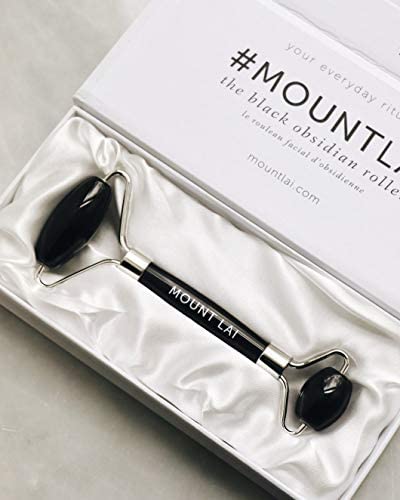 Mount Lai Warming Black Obsidian Facial Roller – The Stone of Clarity, Detoxifying Face Roller Tool for Purified Skin, Relaxation & Improved Circulation, Facial Massager Tool for Self-Care Ritual-GlimoraGlow
