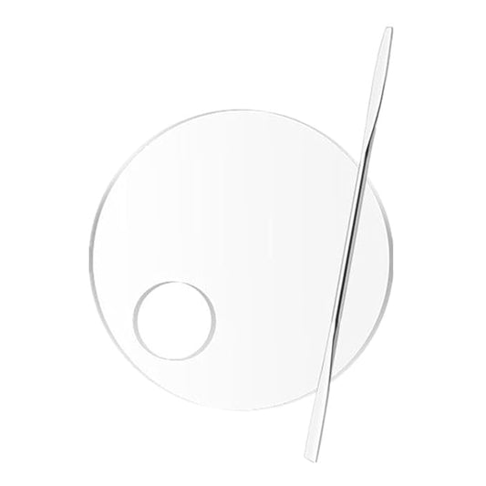 2 Pcs Acrylic Makeup Palette Makeup Mixing Tray with Makeup Spatula for Beauty Salon Color Cream Liquid Foundation Mixing Palette (Round)-GlimoraGlow