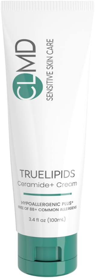 CLMD TrueLipids Ceramide+ Cream – Deep Moisturizing Barrier Support for Sensitive Skin – Hydrates and Soothes – Hypoallergenic, Nourishing, and Dermatologist-Tested – 3.4 fl oz-GlimoraGlow
