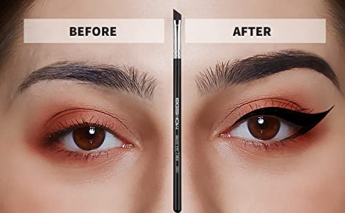 Eyeliner Brush Fine Angled - PRO Precision Gel Eye Liner Makeup Brush -Ultra Thin Slanted Flat Angle - Premium Cruelty Free Synthetic Bristles (E835 2piece)-GlimoraGlow