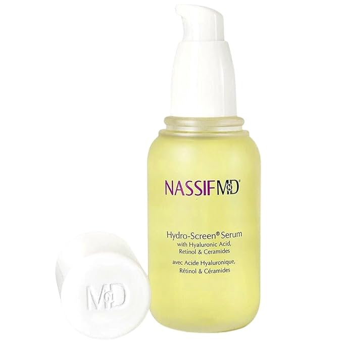 NassifMD Hydro-Screen Hydrating Serum with Hyaluronic Acid & Ceramides – Lightweight, Fast-Absorbing Formula for Smooth, Plump, Moisturized Skin – Ideal for Dry or Sensitive Skin-GlimoraGlow