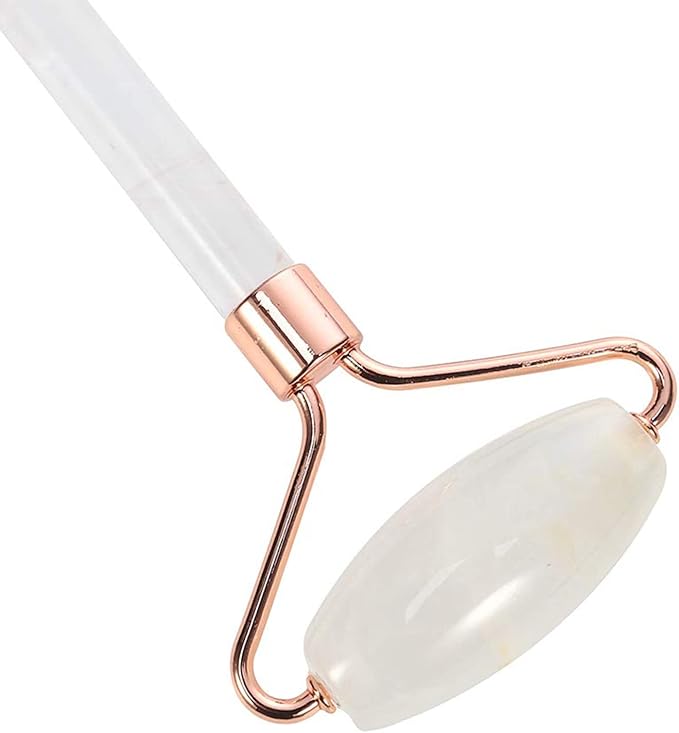 C CRYSTAL LEMON White Natural Face Roller, Jade Gua Sha Sculptor for Aging Wrinkles and Puffiness - Natural White Facial Roller Guasha Tool - Premium Jade Face Roller Cold Roller for Face-GlimoraGlow