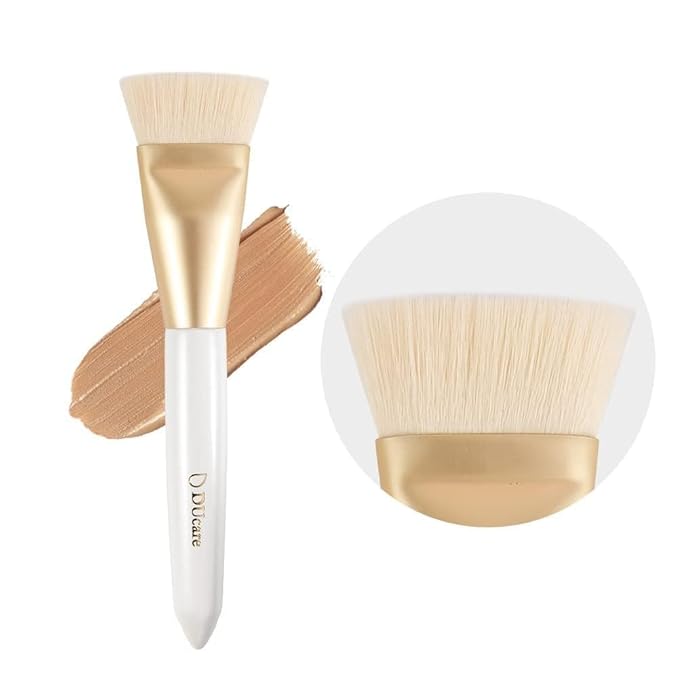 DUcare Contour Brush, Flat Top & Oval Head Face Contouring Brush For Blending & Buffing, Multi-Purpose Face Makeup Brushes for Liquid Foundation/Cream/Facial Mask-GlimoraGlow