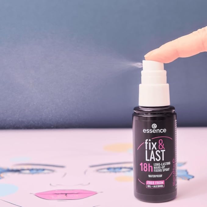 essence | Fix & Last 18H Long-Lasting Makeup Fixing Spray | All-Day Hold & Smudge Proof | Vegan & Cruelty Free-GlimoraGlow