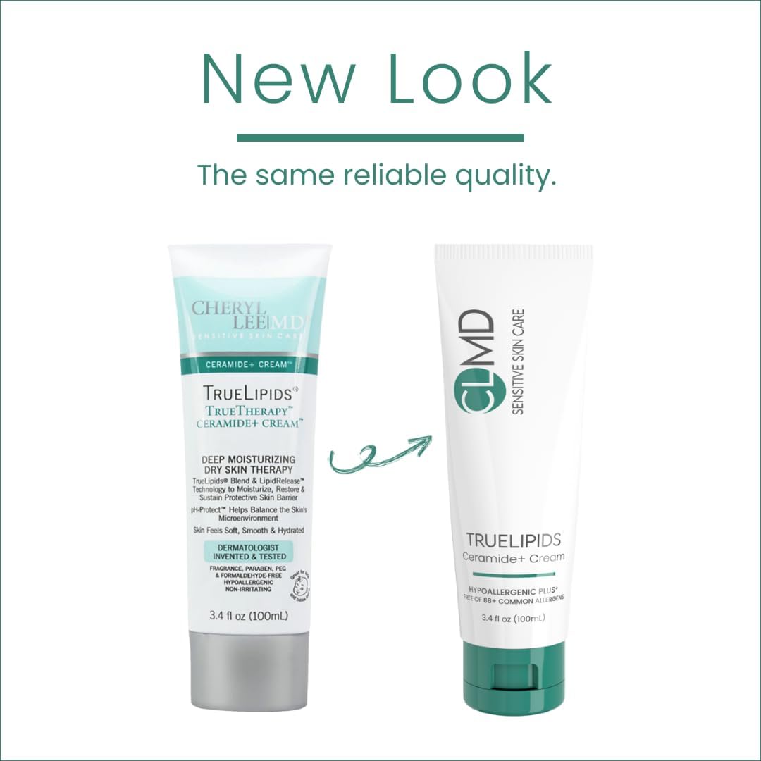 CLMD TrueLipids Ceramide+ Cream – Deep Moisturizing Barrier Support for Sensitive Skin – Hydrates and Soothes – Hypoallergenic, Nourishing, and Dermatologist-Tested – 3.4 fl oz-GlimoraGlow