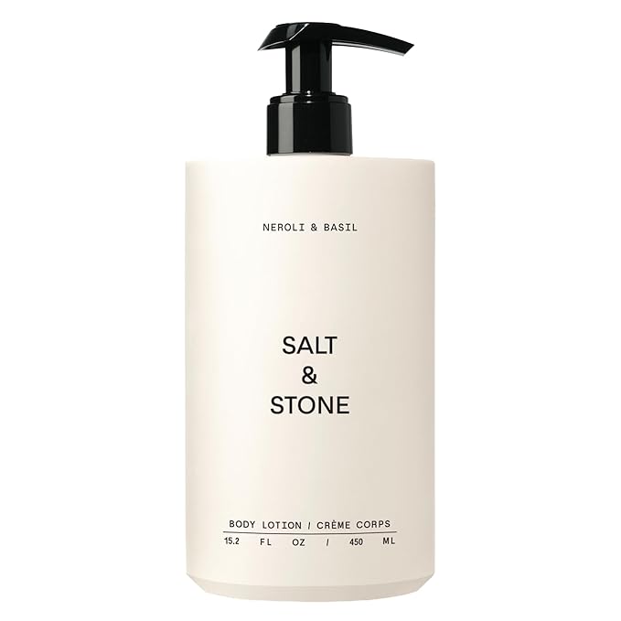 Salt & Stone Body Lotion for Women & Men| Scented Daily Body Lotion | Hydrates, Nourishes & Softens Skin | Restores Dry Skin | Fast-Absorbing | Cruelty-Free & Vegan (450 ml) (Neroli & Basil)-GlimoraGlow