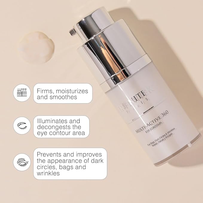 Infinitek Paris Multi-Active Collagen Eye Cream & Retinol Serum Eye Contour - Anti Aging Eye Cream for Wrinkles, Under Eye Treatment for Dark Circles and Under Eye Wrinckle Repair. 0.50 Fl Oz-GlimoraGlow
