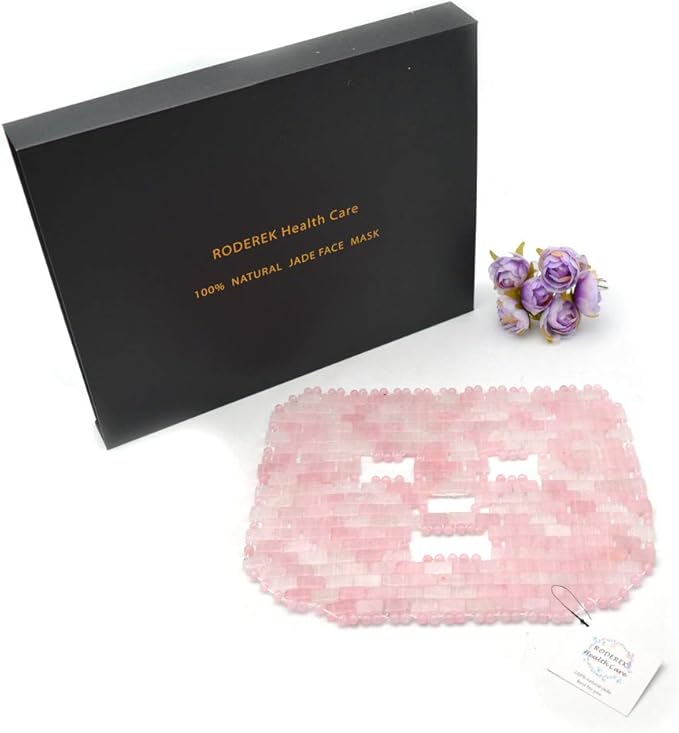 Jade Ice Sleeping Mask, Jade Mask for Relieving Face & Eye Puffiness Migraine, Anti Wrinkle Mask Therapy, Yoga Meditation Tools (Rose Quartz)-GlimoraGlow