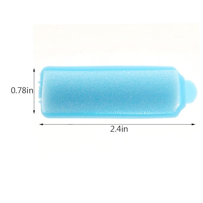 12Pcs Foam Sponge Hair Rollers, Blue Hair Curlers Bouncy Curls Style Tools Accessories-GlimoraGlow