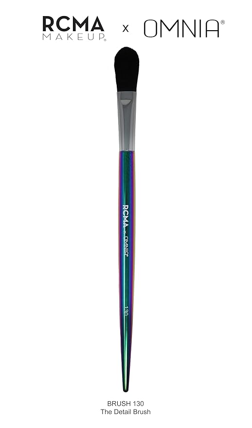 RCMA Makeup x Omnia Professional Makeup Brush 5pc Set, Premium Synthetic Fiber, Iridescent Acrylic Handle, Face Powders, Complexion and Foundation Blending Application Brush set.-GlimoraGlow