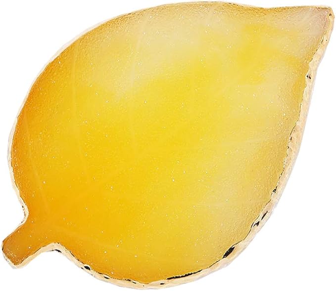 1 Pcs Leaf Resin Nail Art Palette Painting Makeup Palette Tray Cosmetic Nail Gel Polish Colors Mixing Pallet Yellow-GlimoraGlow