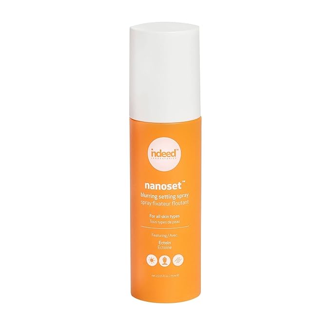 Indeed Labs Nanoset Blurring Setting Spray - Made With Ectoin - Lightweight, Long Lasting, Mattifying, Revitalizes, Controls Shine, Refreshes, Hydrates, All-Day Wear (Setting Spray)-GlimoraGlow