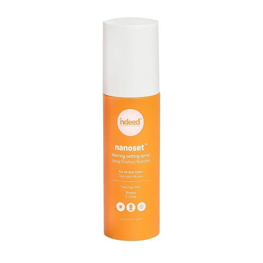Indeed Labs Nanoset Blurring Setting Spray - Made With Ectoin - Lightweight, Long Lasting, Mattifying, Revitalizes, Controls Shine, Refreshes, Hydrates, All-Day Wear (Setting Spray)-GlimoraGlow