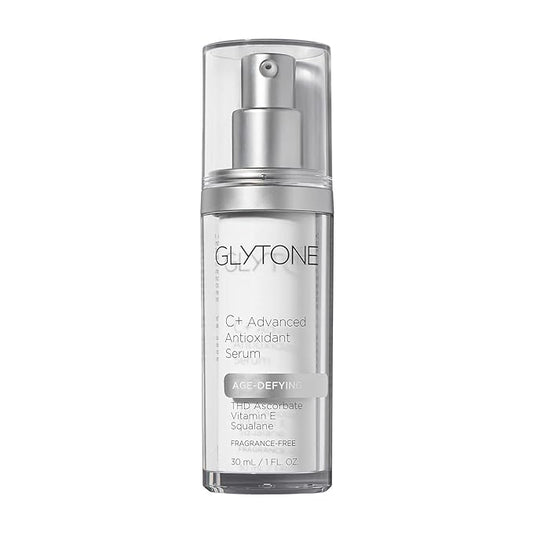 Glytone Age-Defying C+ Vitamin C Serum for Face | 20% Vitamin C, E and Squalane Antioxidant Complex | Reduces Fine Lines & Wrinkles | Hydrating & Anti-Aging Facial Serum for All Skin Types | 1 Fl Oz-GlimoraGlow