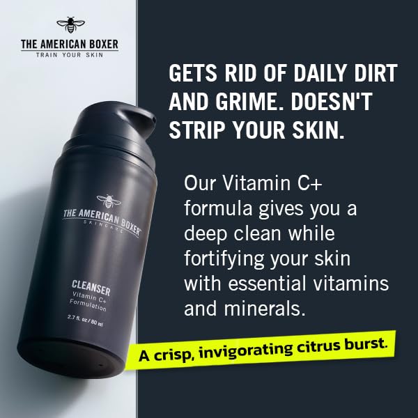 Kickass Cleanser by The American Boxer - Hydrating Mens Face Wash for Men - Essential Vitamins and Minerals - For All Skin Types - Organic - Cruelty Free - Naturally Derived Ingredients-GlimoraGlow