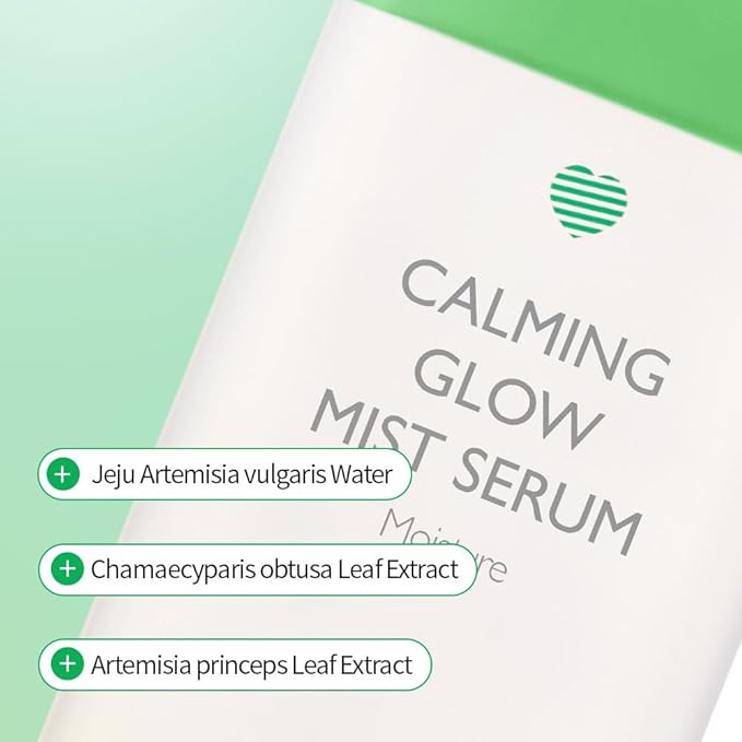 Glow Mist Serum – Hydrating & Soothing Face Mist Artemisia, Centella Asiatica, Evening Primrose, Korean Skin Care, Made in Korea, for Sensitive Skin (Calming, 3.38 oz)-GlimoraGlow