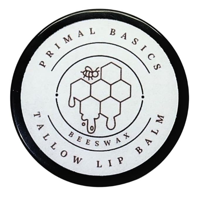 100% Grass Fed Grass Finished Beef Tallow and Beeswax Lip Balm, Face Moisturizer, Body Balm, for Oily, Dry, Sensitive Skin, USA Made-GlimoraGlow