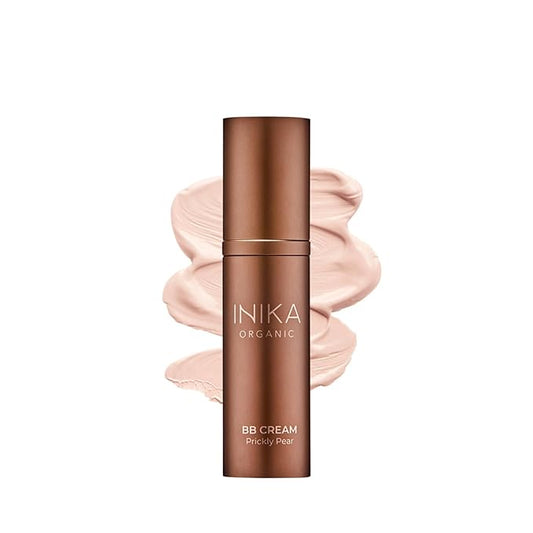 INIKA Organic BB Cream Foundation - Vegan Makeup with Hydrating Prickly Pear, Jojoba, and Pomegranate Seed Oil - Lightweight, Radiant BB Glow for Balanced Skin Tone, Porcelain, 1 fl oz-GlimoraGlow