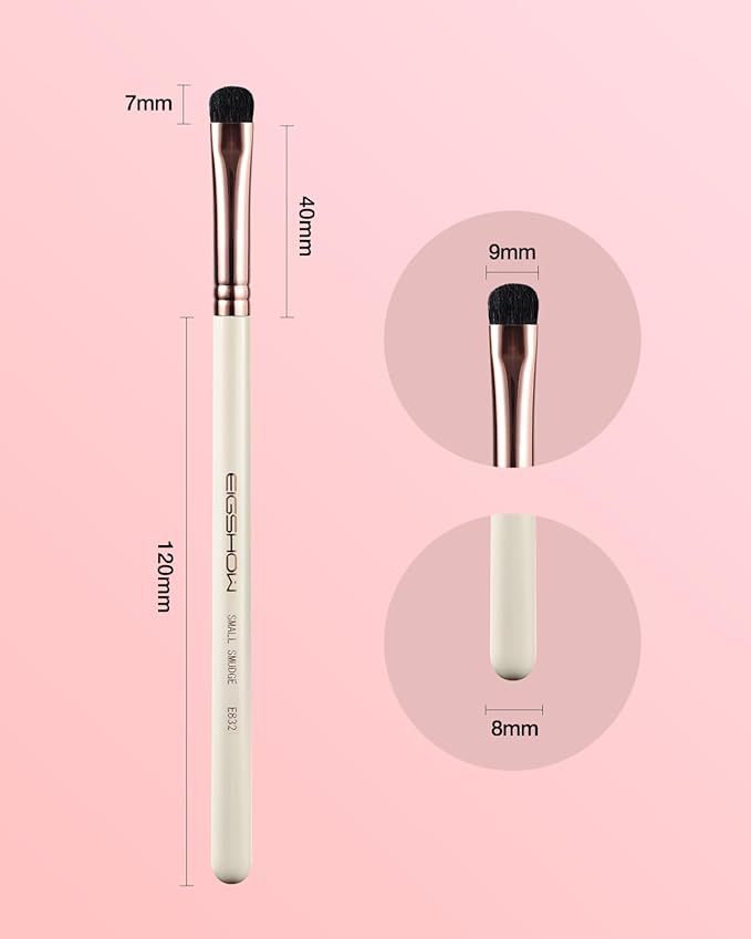 Small Smudge Brush, Professional Eyeshadow Brush for Smudging, Blending, Filling in, Premium Synthetic Bristles Tapered Eye Makeup Brush - Ivory-GlimoraGlow