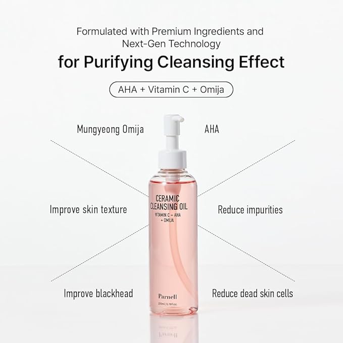 Parnell Aha Omija Ceramic Cleansing Oil 200ml / 6.76 fl.oz | blackhead melting, korean facial cleanser, korean skincare-GlimoraGlow