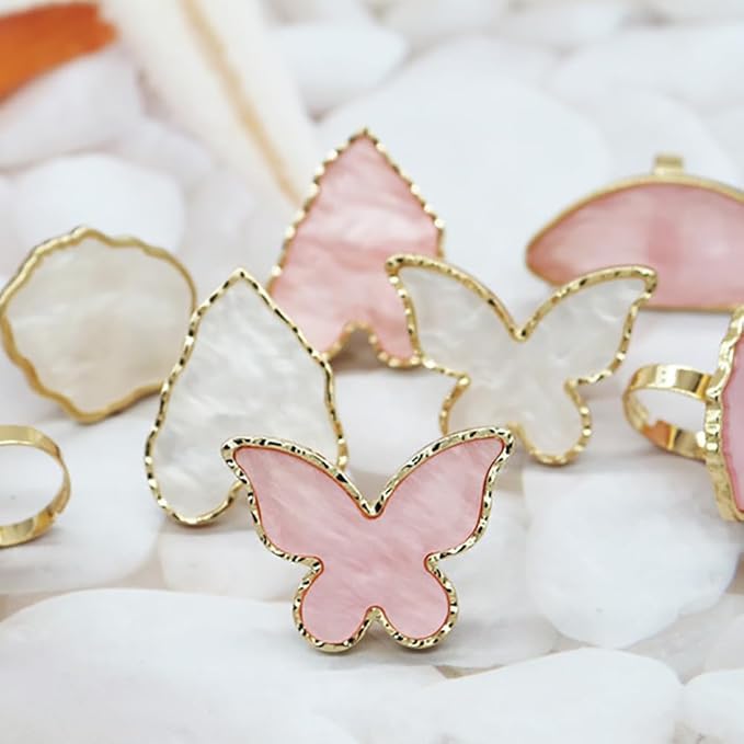 2 Pcs Nail Art Palette Ring Nail Color Mixing Tray Nail Polishing Palette Makeup Foundation Mixing Plate with Finger Ring for Nail Salon Shop Heart-GlimoraGlow