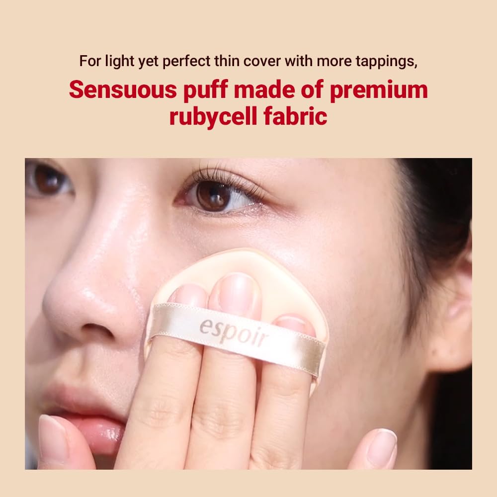 Espoir Be Velvet Air Puff 7ea | Flawless Face Makeup Fast and Easily | Makeup Sponge Applicator Air Cushion Powder Puff for Liquid Foundation, Cream, Powder, Concealer | Korean Base Makeup Tools-GlimoraGlow