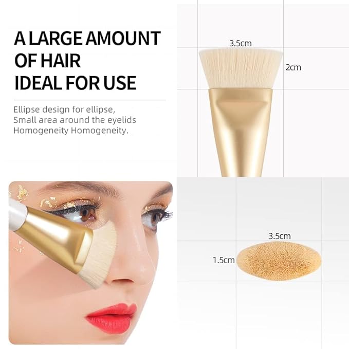 DUcare Contour Brush, Flat Top & Oval Head Face Contouring Brush For Blending & Buffing, Multi-Purpose Face Makeup Brushes for Liquid Foundation/Cream/Facial Mask-GlimoraGlow