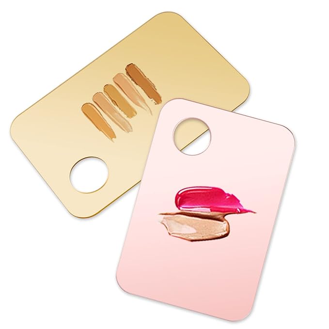 1 Pc Acrylic Cosmetic Makeup Palette Tray Foundation Spatula Makeup Mixing Palette Apply for Foundation Eye Shadow Lipsticks Nail Art Beauty Salon (Yellow)-GlimoraGlow