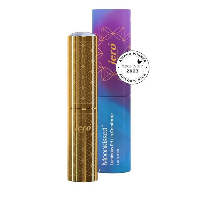 ieró Beauty Moonkissed Luminous PH Tinted Lip Balm w/Shea Butter & Vitamin E, Lip Care Moisturizer, Lip Plumper for Soft & Supple Lips, Paraben Free, Vegan, Sheer Berry w/Blue-Violet Shimmer-GlimoraGlow