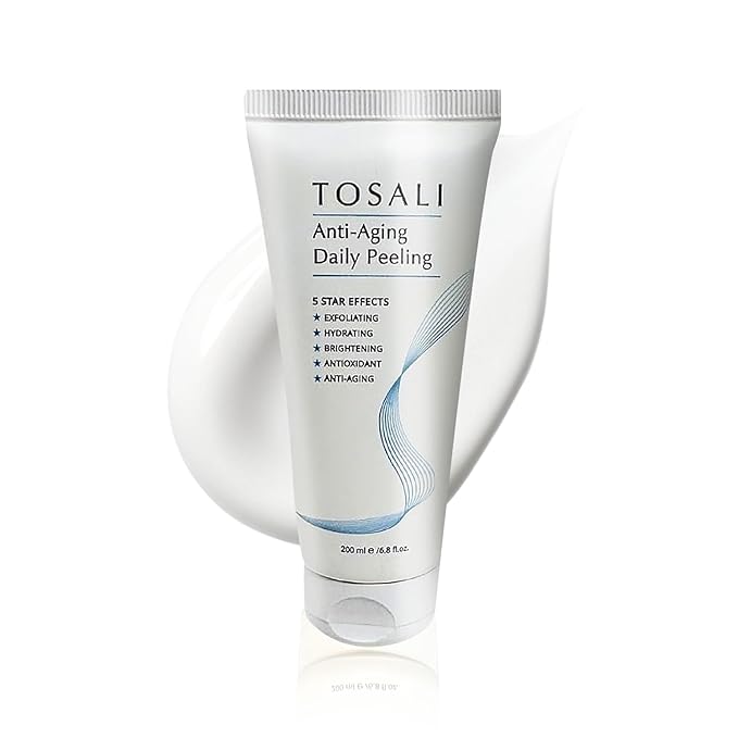 Anti Aging Daily Peeling Face Exfoliator – Peeling Gel with Hyaluronic Acid, Lactic Acid & Vitamin E, Gentle Exfoliating Gel for All Skin Types, Skin Care for Women, 6.8 Oz-GlimoraGlow