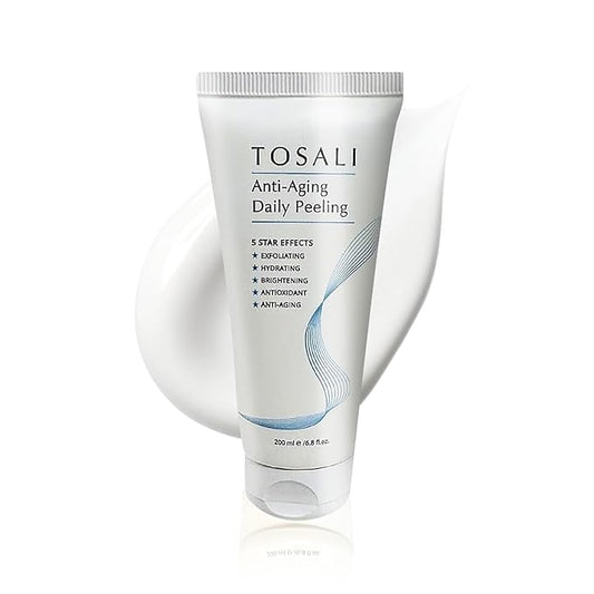 Anti Aging Daily Peeling Face Exfoliator – Peeling Gel with Hyaluronic Acid, Lactic Acid & Vitamin E, Gentle Exfoliating Gel for All Skin Types, Skin Care for Women, 6.8 Oz-GlimoraGlow