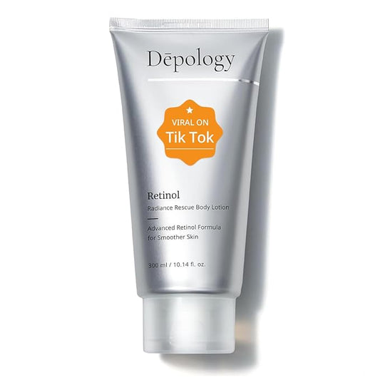 Ultra-Size Firming Retinol Body Lotion for Crepey Skin & Keratosis Pilaris with 0.05% Retinol, AHA, Collagen, Body Cream, Anti Aging Moisturizer 10.14 fl oz-GlimoraGlow