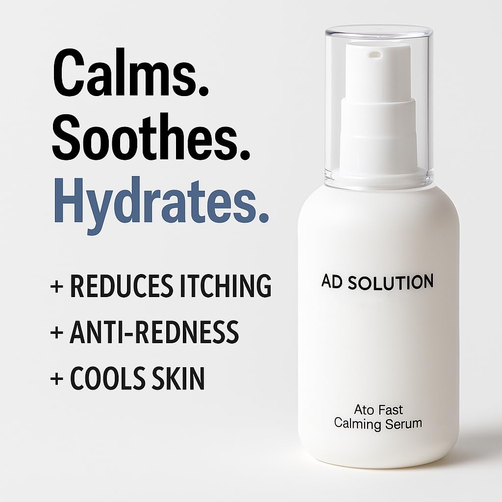 Ato Fast Calming Serum for Sensitive & Eczema-Prone Skin Instant Relief from Itch, Redness & Flare-Ups Powered by Cica & Panthenol 1.69 Fl Oz-GlimoraGlow