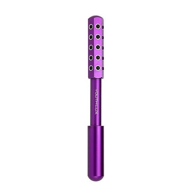 Radiance Roller – Germanium Stone Facial Massage Tool for Lifting, Sculpting, De-Puffing, Glow Boost, Energizing & Cooling Effect (Purple)-GlimoraGlow